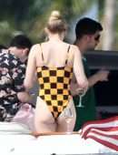 Sophie Turner in Swimsuit on a Boat in Miami
