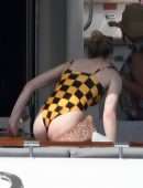 Sophie Turner in Swimsuit on a Boat in Miami
