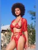 Stormi Maya in Red Lingerie Photoshoot 2019