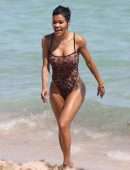 Teyana Taylor in Swimsuit at a Beach in Miami