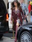 Zendaya Coleman in Leather Coat, Leaving her Hotel in Paris