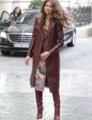 Zendaya Coleman in Leather Coat, Leaving her Hotel in Paris