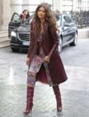 Zendaya Coleman in Leather Coat, Leaving her Hotel in Paris