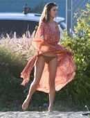 Alessandra Ambrosio Upskirt Photoshoot Out in Santa Monica