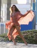 Alessandra Ambrosio Upskirt Photoshoot Out in Santa Monica