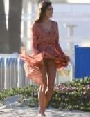 Alessandra Ambrosio Upskirt Photoshoot Out in Santa Monica