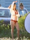 Alessandra Ambrosio Upskirt Photoshoot Out in Santa Monica