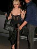 Bebe Rexha in See-through Outfit at The Crazy Horse in Paris