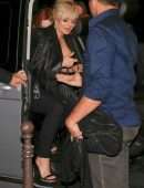 Bebe Rexha in See-through Outfit at The Crazy Horse in Paris