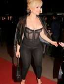 Bebe Rexha in See-through Outfit at The Crazy Horse in Paris