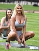 Christine McGuinness Practicing at an Outdoor Yoga Class in Cheshire