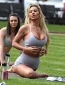 Christine McGuinness Practicing at an Outdoor Yoga Class in Cheshire