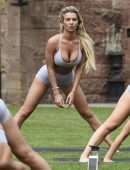 Christine McGuinness Practicing at an Outdoor Yoga Class in Cheshire