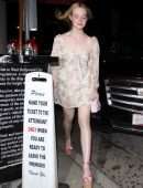 Elle Fanning Pretty in Pink Walking to Dinner at Craig's in West Hollywood