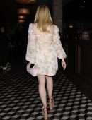 Elle Fanning Pretty in Pink Walking to Dinner at Craig's in West Hollywood