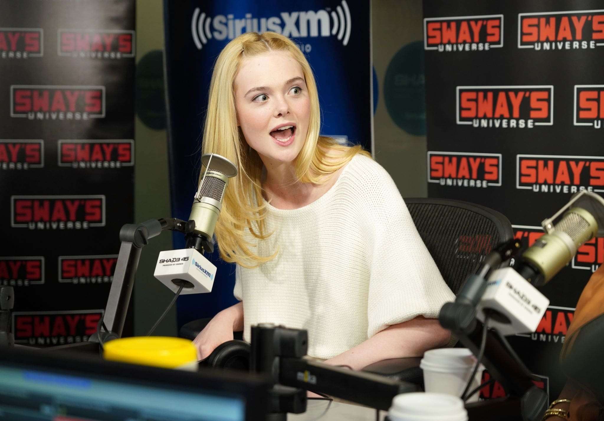 Elle Fanning Visiting SiriusXM Radio in NYC