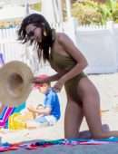 Emily Ratajkowski in Swimsuit on the Beach in Malibu