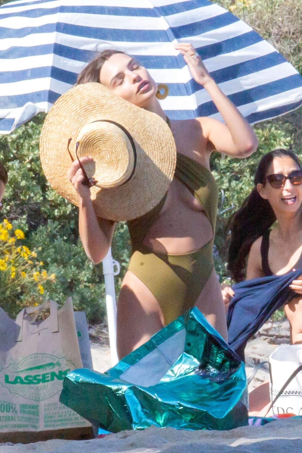 Emily Ratajkowski in Swimsuit on the Beach in Malibu