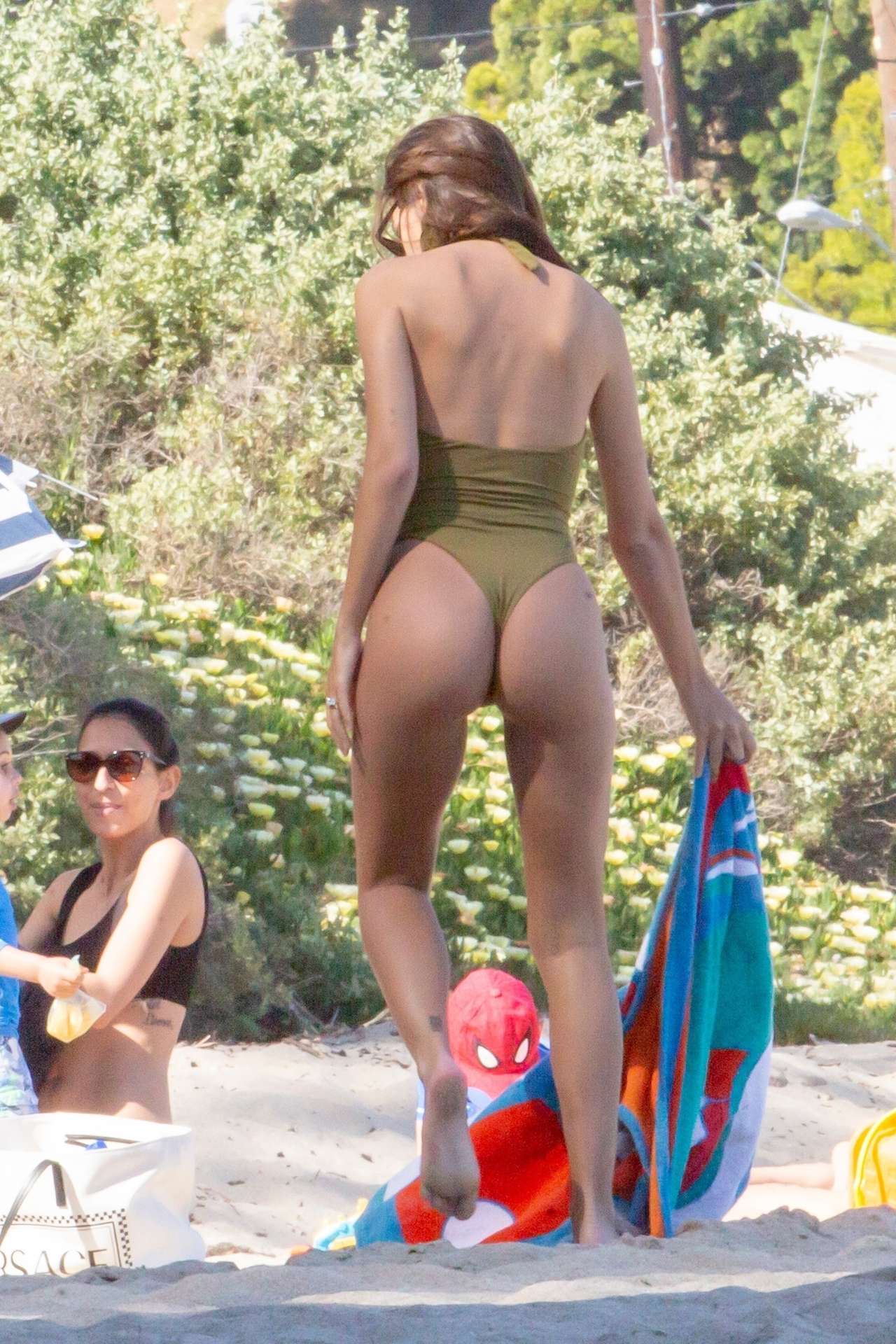 Emily Ratajkowski in Swimsuit on the Beach in Malibu