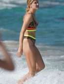 Eugenie Bouchard in Thong bikini at in Miami Beach