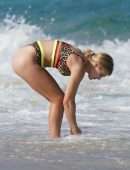 Eugenie Bouchard in Thong bikini at in Miami Beach