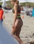 Eugenie Bouchard in Thong bikini at in Miami Beach