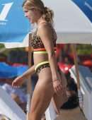 Eugenie Bouchard in Thong bikini at in Miami Beach
