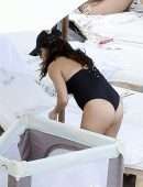 Eva Longoria Booty in Swimsuit on Easter Holiday at the Shellona Beach in St Barts