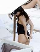 Eva Longoria Booty in Swimsuit on Easter Holiday at the Shellona Beach in St Barts