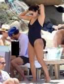 Eva Longoria Booty in Swimsuit on Easter Holiday at the Shellona Beach in St Barts