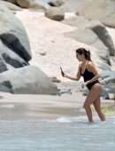 Eva Longoria Booty in Swimsuit on Easter Holiday at the Shellona Beach in St Barts