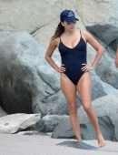 Eva Longoria Booty in Swimsuit on Easter Holiday at the Shellona Beach in St Barts