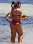 Farrah Abraham Booty in Pink Bikini at the Beach in Tulum, Mexico