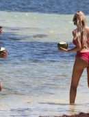 Farrah Abraham Booty in Pink Bikini at the Beach in Tulum, Mexico
