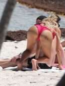 Farrah Abraham Booty in Pink Bikini at the Beach in Tulum, Mexico