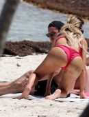 Farrah Abraham Booty in Pink Bikini at the Beach in Tulum, Mexico