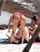 Farrah Abraham Booty in Pink Bikini at the Beach in Tulum, Mexico