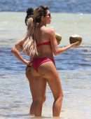 Farrah Abraham Booty in Pink Bikini at the Beach in Tulum, Mexico
