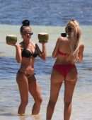 Farrah Abraham Booty in Pink Bikini at the Beach in Tulum, Mexico