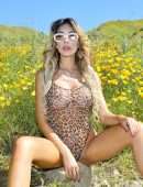 Farrah Abraham Booty in Leopard Print Swimsuit for her Fashion Photoshoot