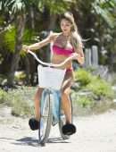 Farrah Abraham Ride a Bicycle on Beach in Tulum, Mexico