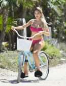 Farrah Abraham Ride a Bicycle on Beach in Tulum, Mexico