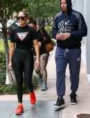 Jennifer Lopez and Alex Rodriguez take the Kids to a Yoga Class in Miami