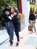 Jennifer Lopez and Alex Rodriguez take the Kids to a Yoga Class in Miami