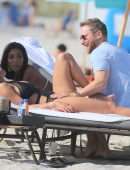Jessica Ledon in Swimsuit on the Beach in Miami