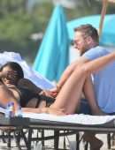 Jessica Ledon in Swimsuit on the Beach in Miami