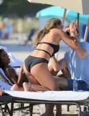 Jessica Ledon in Swimsuit on the Beach in Miami