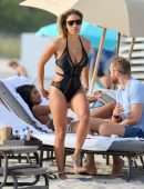 Jessica Ledon in Swimsuit on the Beach in Miami