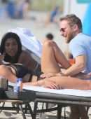 Jessica Ledon in Swimsuit on the Beach in Miami