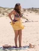 Kelly Brook in Bikini at Beach in Portugal